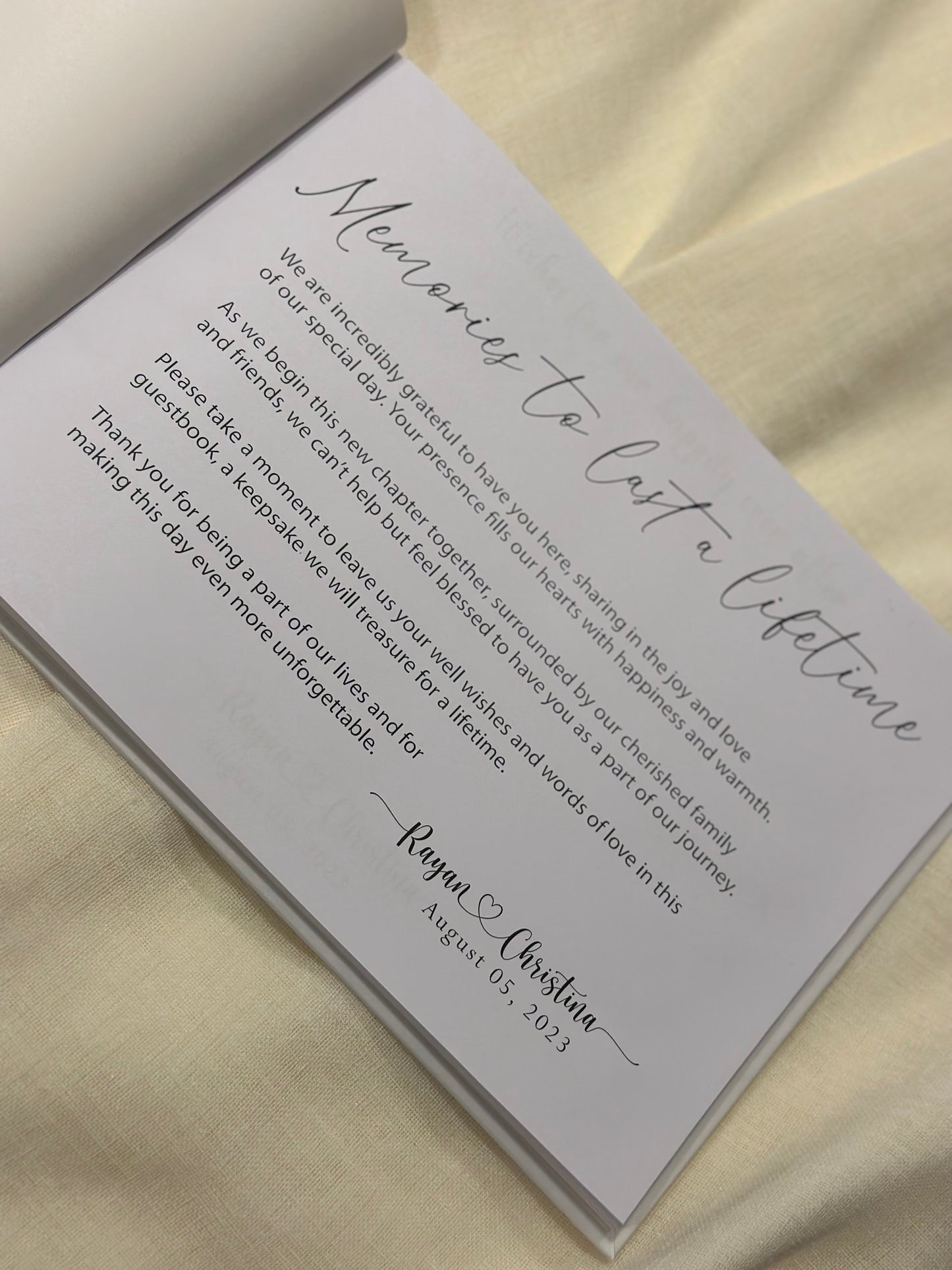 Guest Book Hard Cover