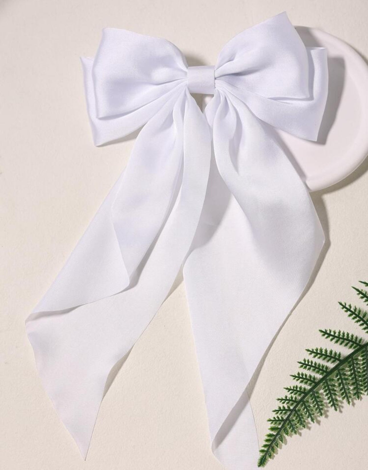 Satin Bow - Bridal hair clip