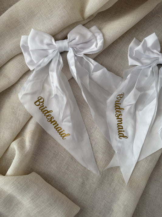 Satin Bow - Bridal hair clip