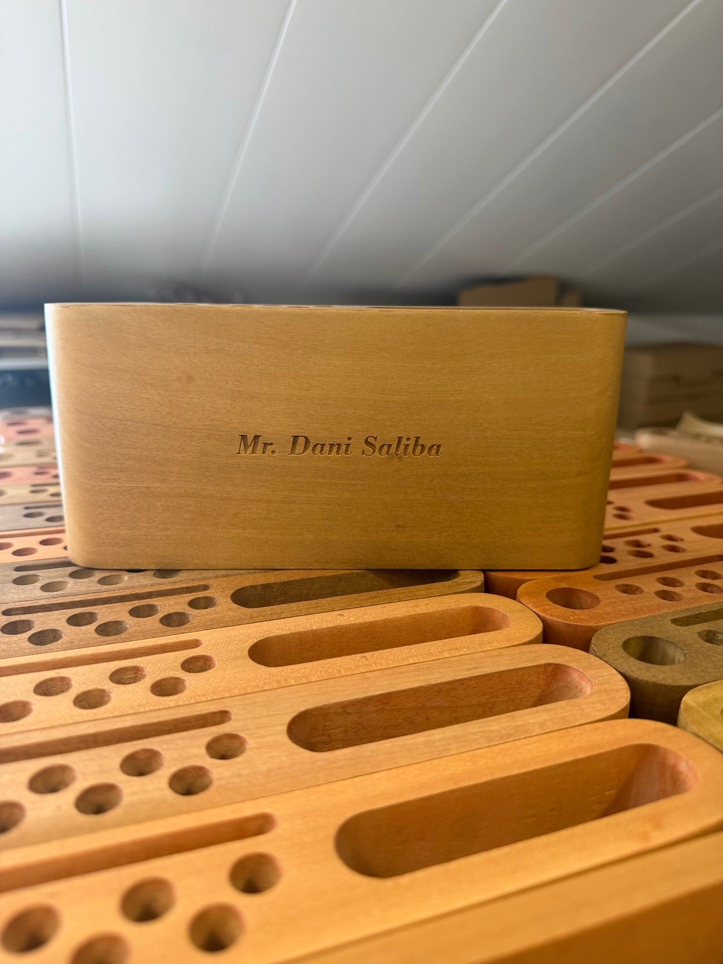 Solid wood desk organizer