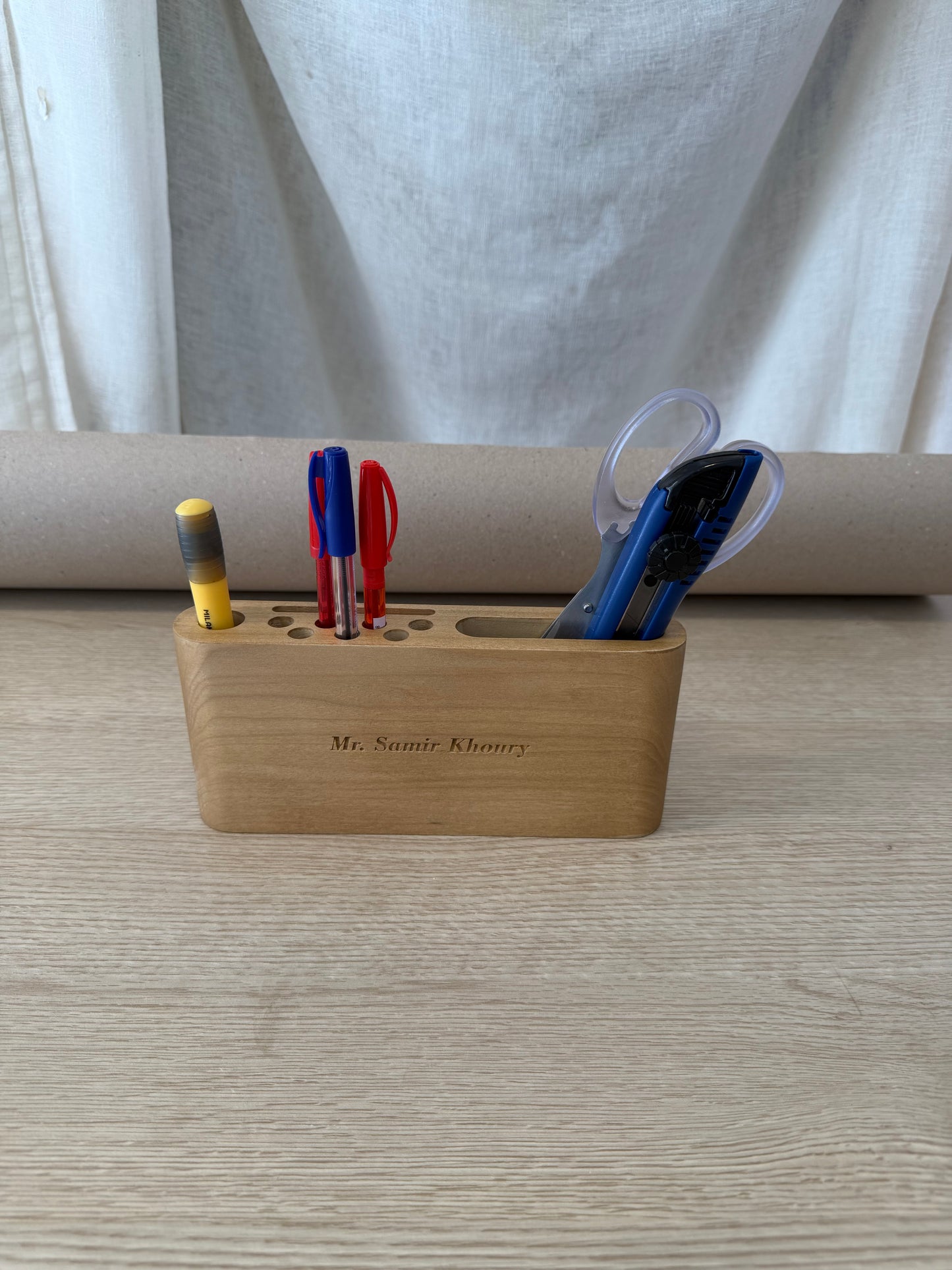 Solid wood desk organizer
