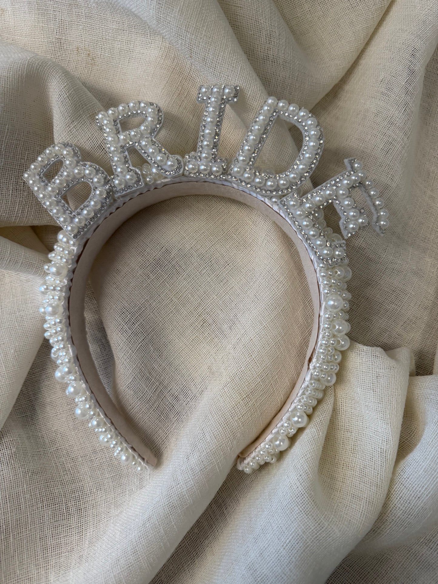 Headband pearl letters