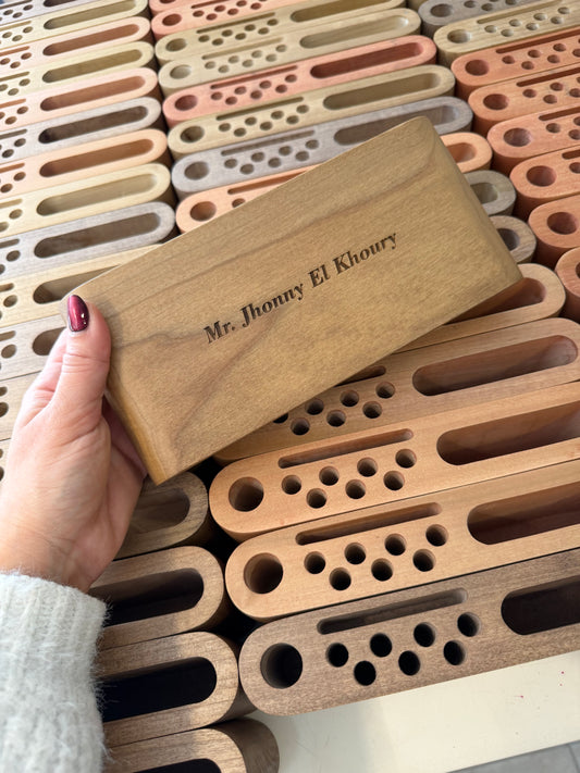 Solid wood desk organizer
