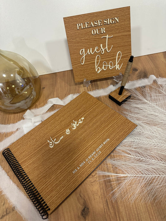 Guest Book wood Cover