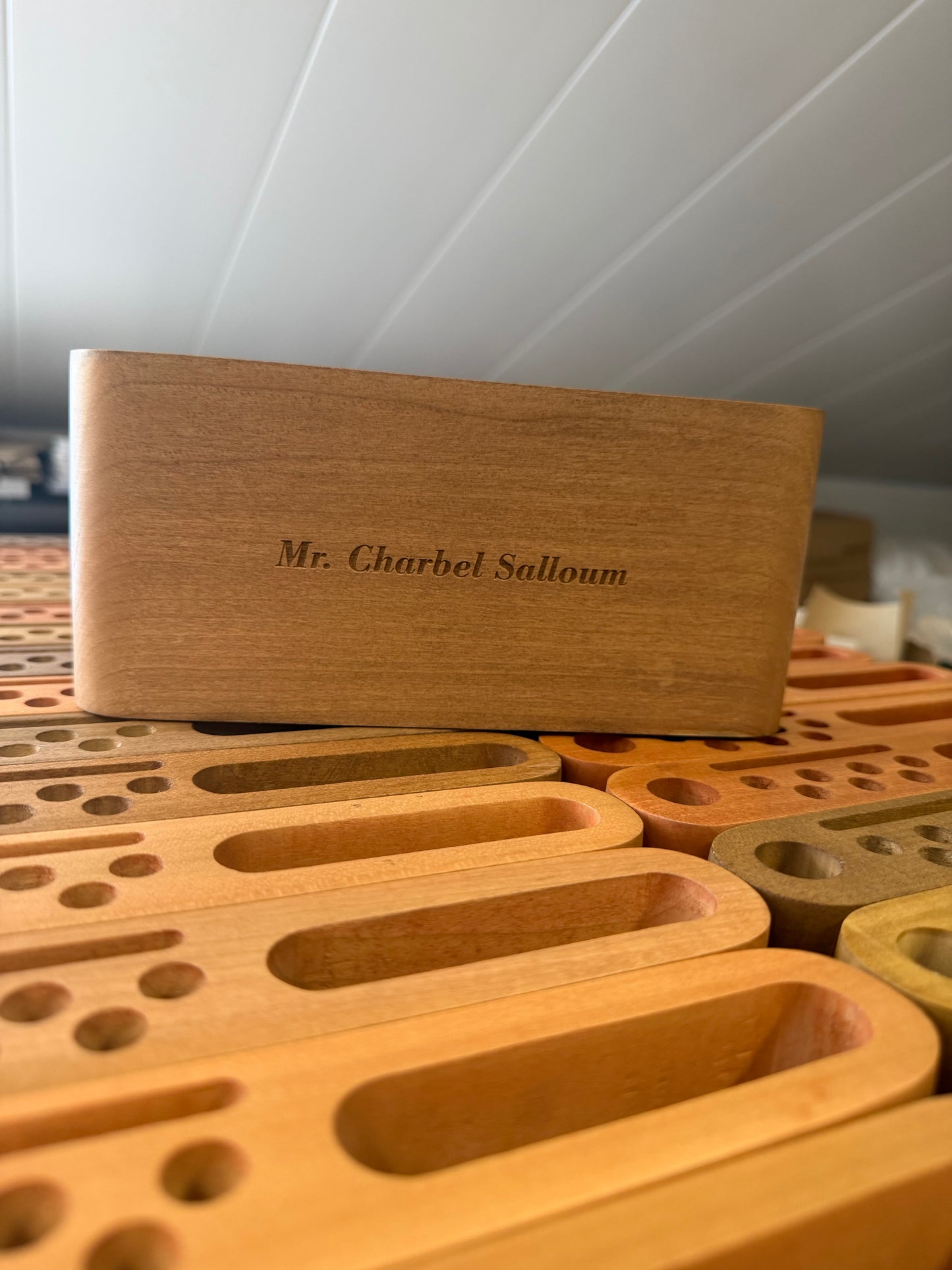 Solid wood desk organizer