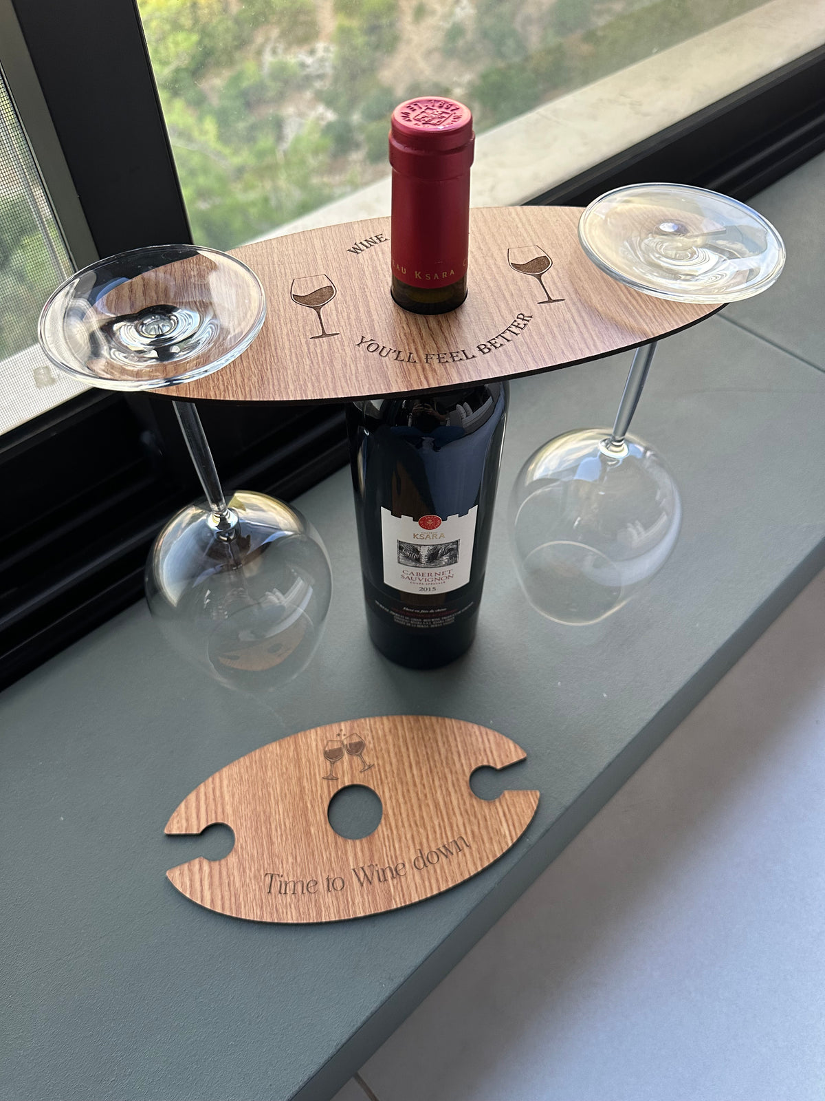 Wine bottle and glasses Holder
